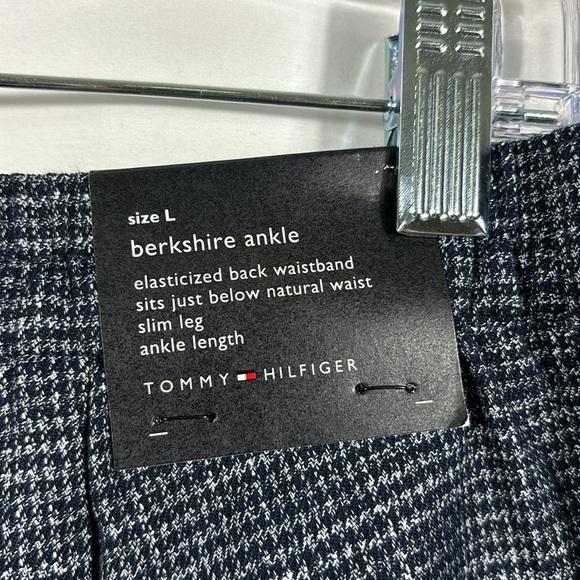 Tommy Hilfiger Houndstooth Blue Berkshire Ankle Trouser Dress Pants | Size Large - Picture 7 of 9